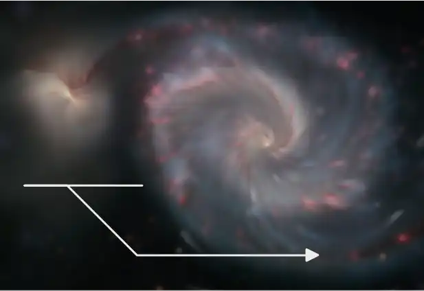 The very far galaxy of Mrs. Angel and Mr. Martian