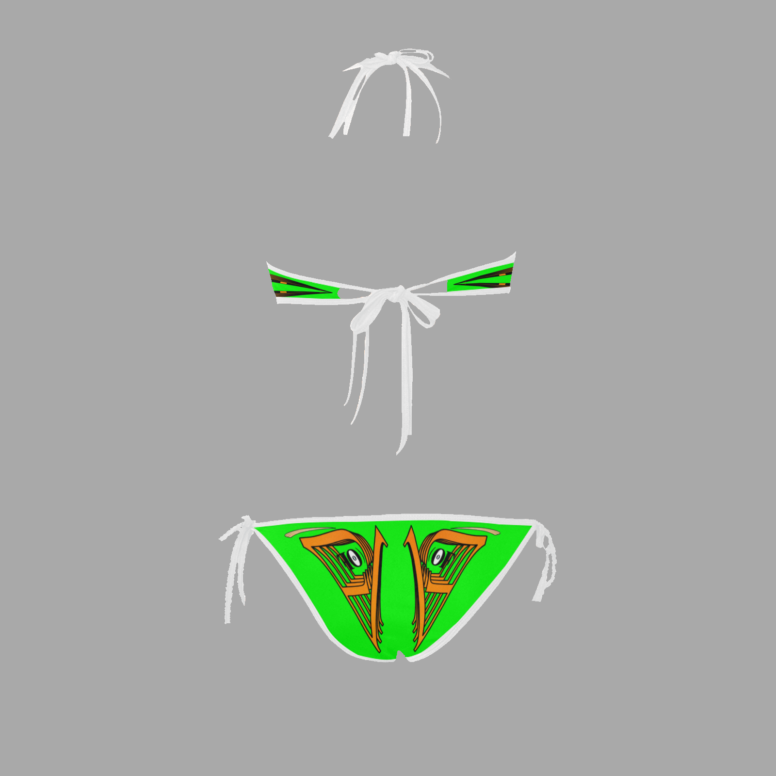 Halter and side tie bikini swimsuit green 000255000 - Image 4