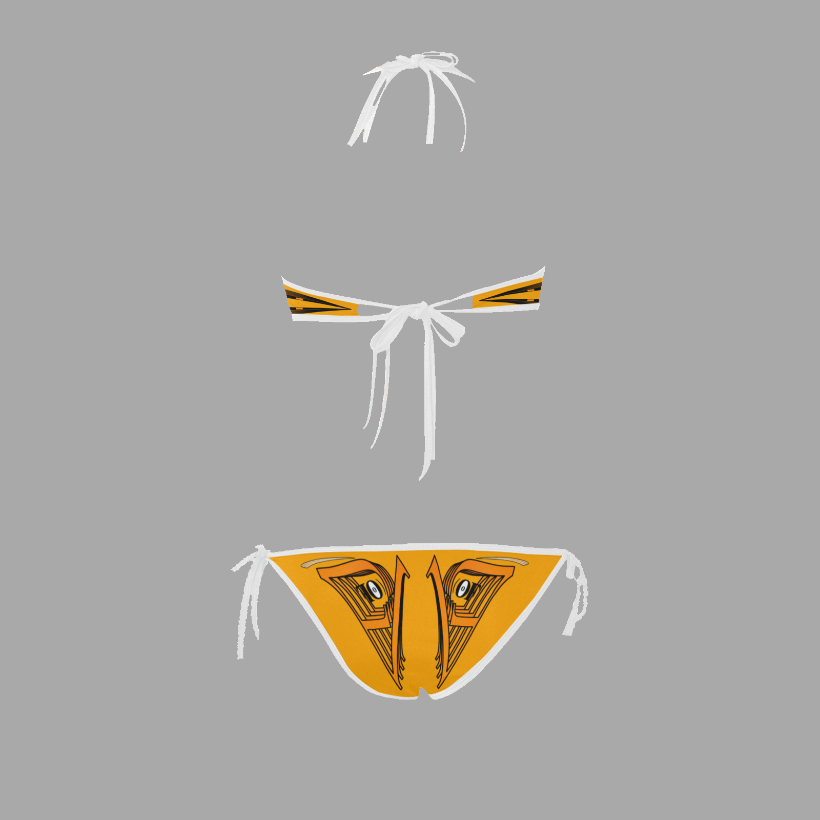 Halter and side tie bikini swimsuit orange 255165000 - Image 4