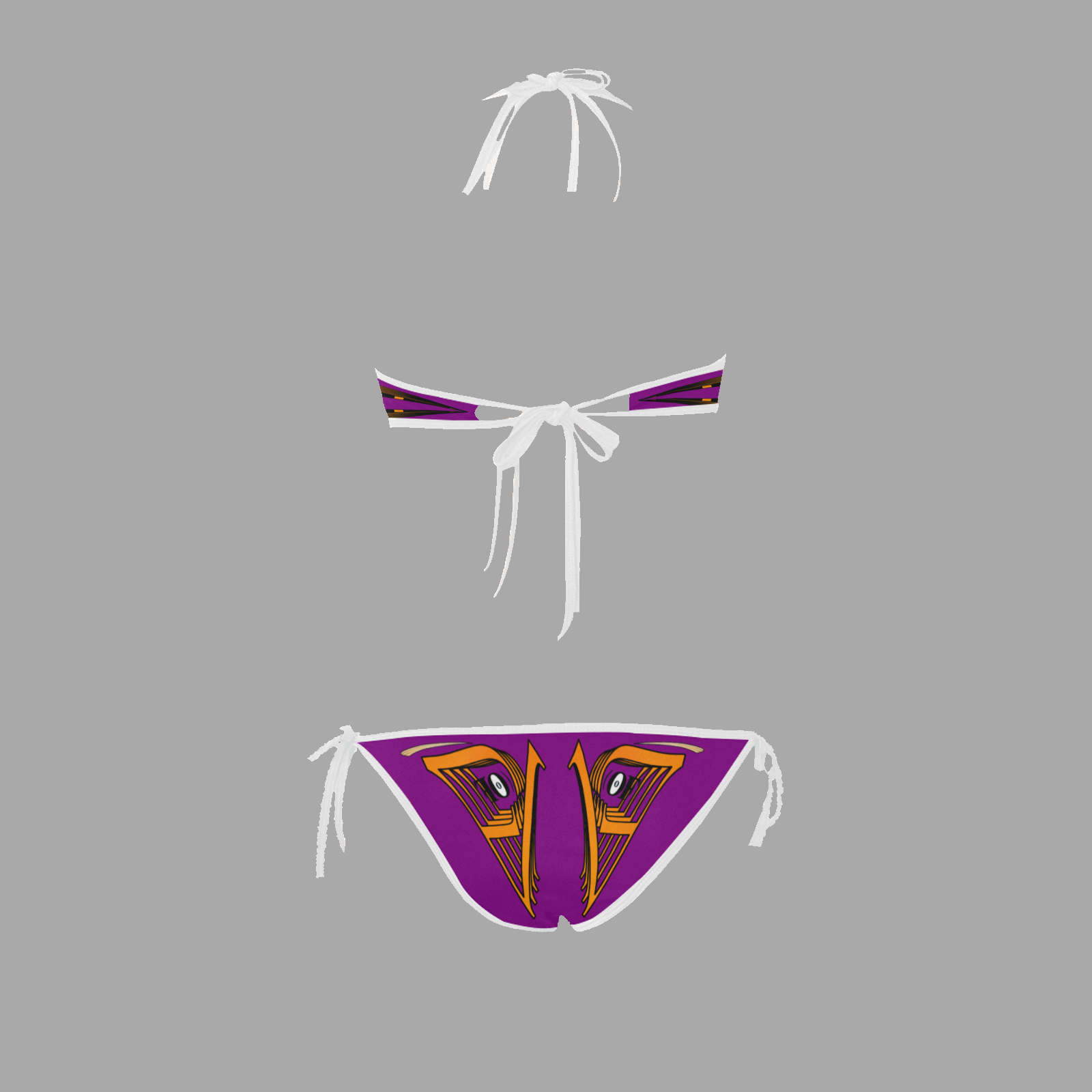 Halter and side tie bikini swimsuit purple 128000128 - Image 4