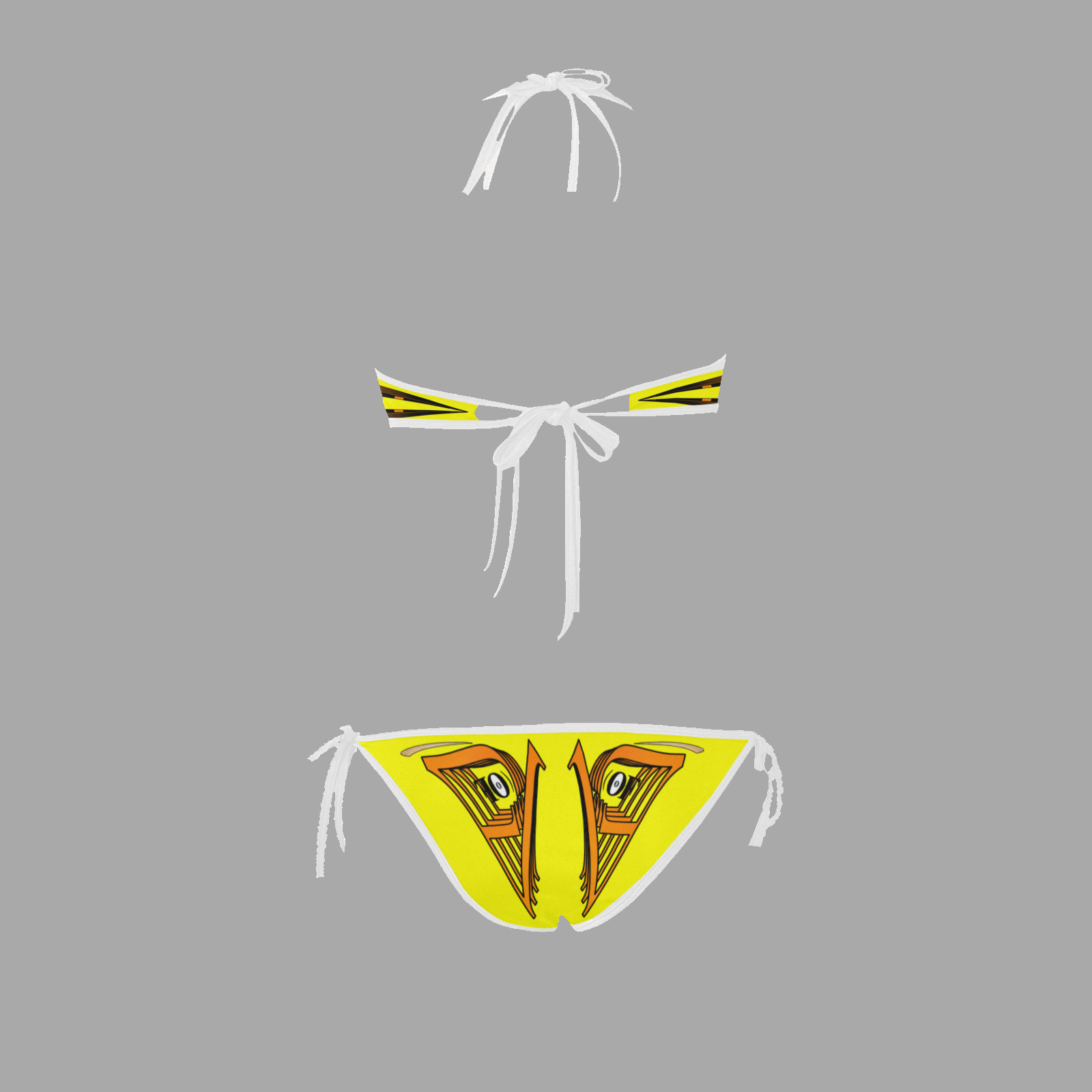 Halter and side tie bikini swimsuit yellow 255255000 - Image 4