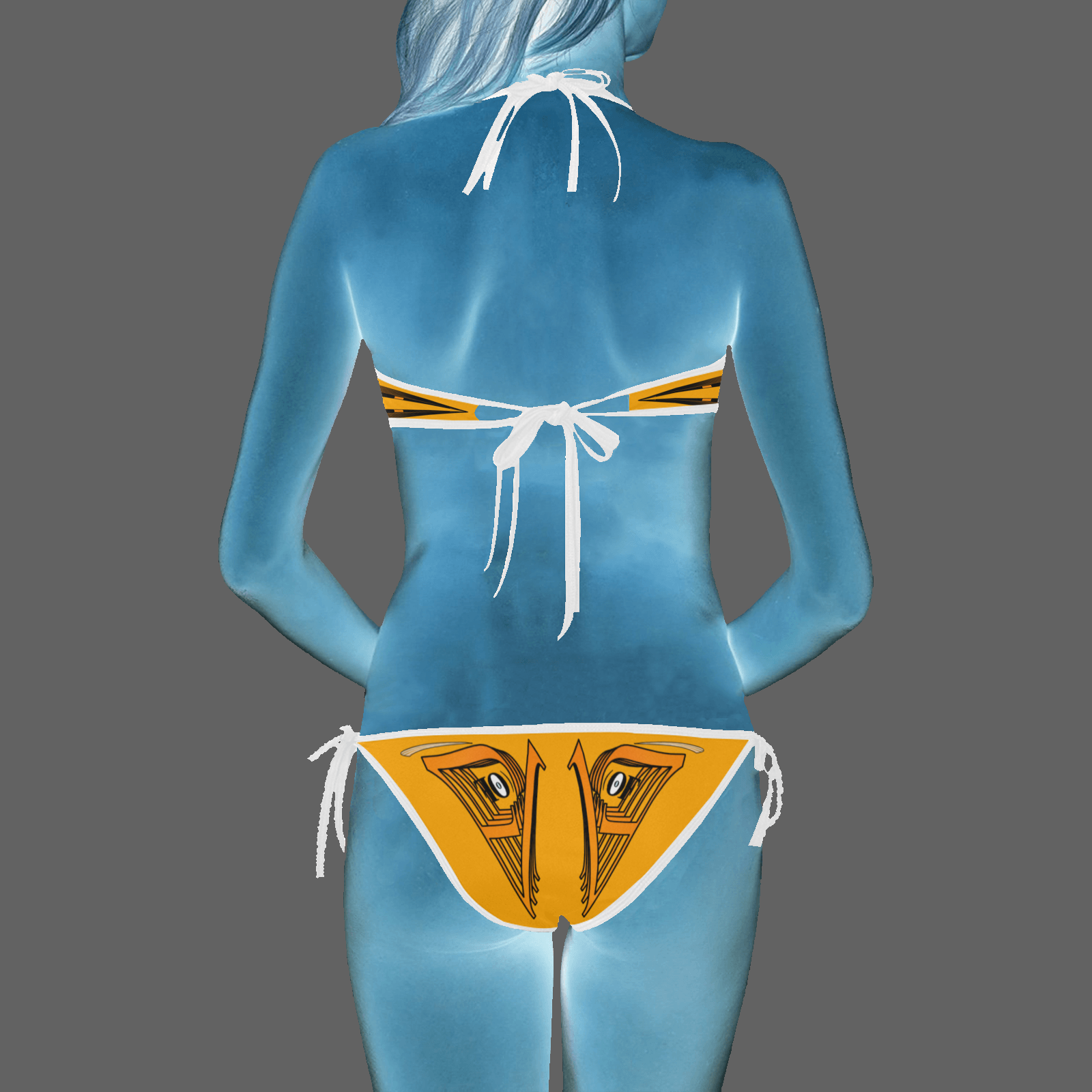 Halter and side tie bikini swimsuit orange 255165000 - Image 2