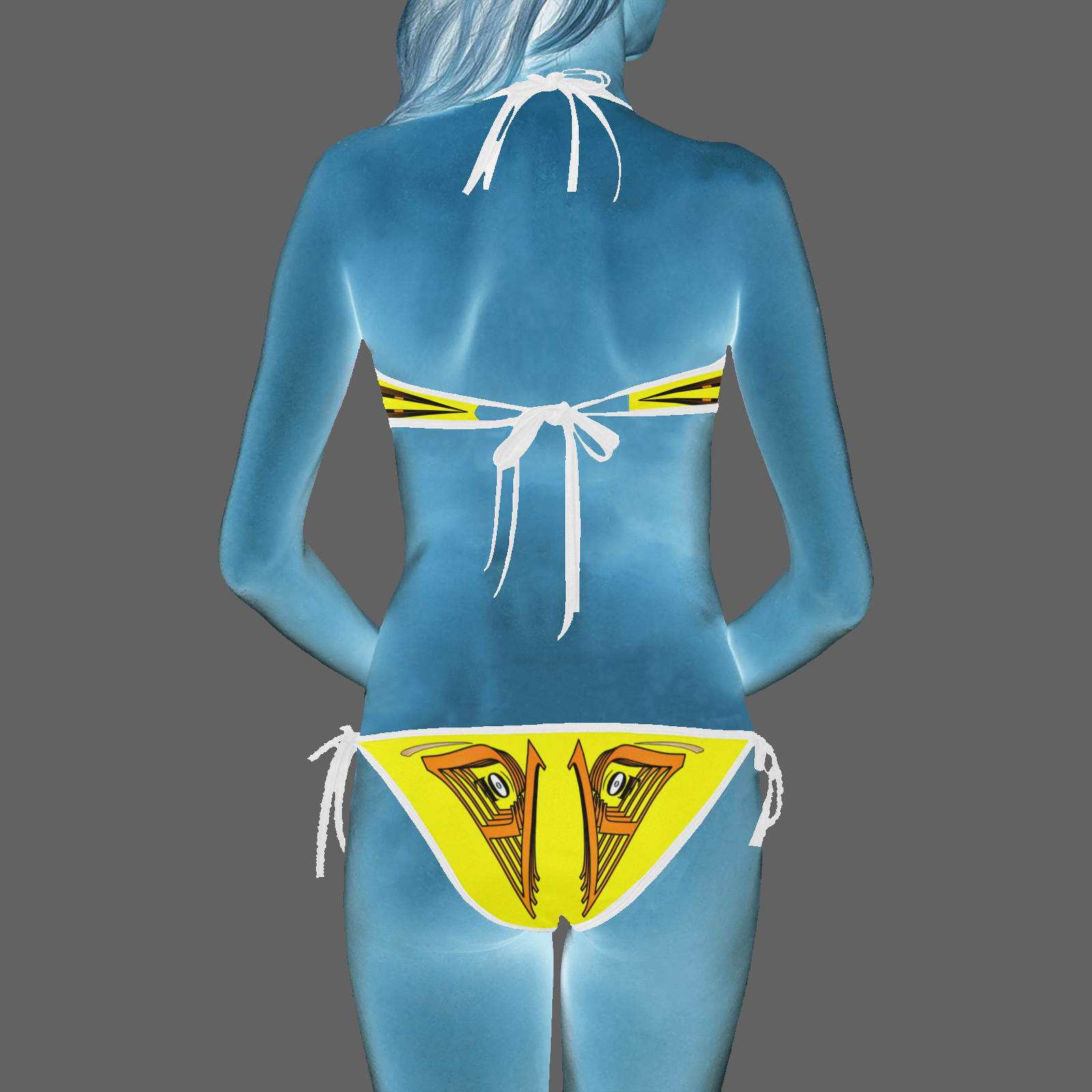 Halter and side tie bikini swimsuit yellow 255255000 - Image 2