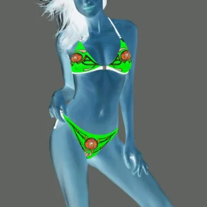 Halter bikini swimsuit green 000255000