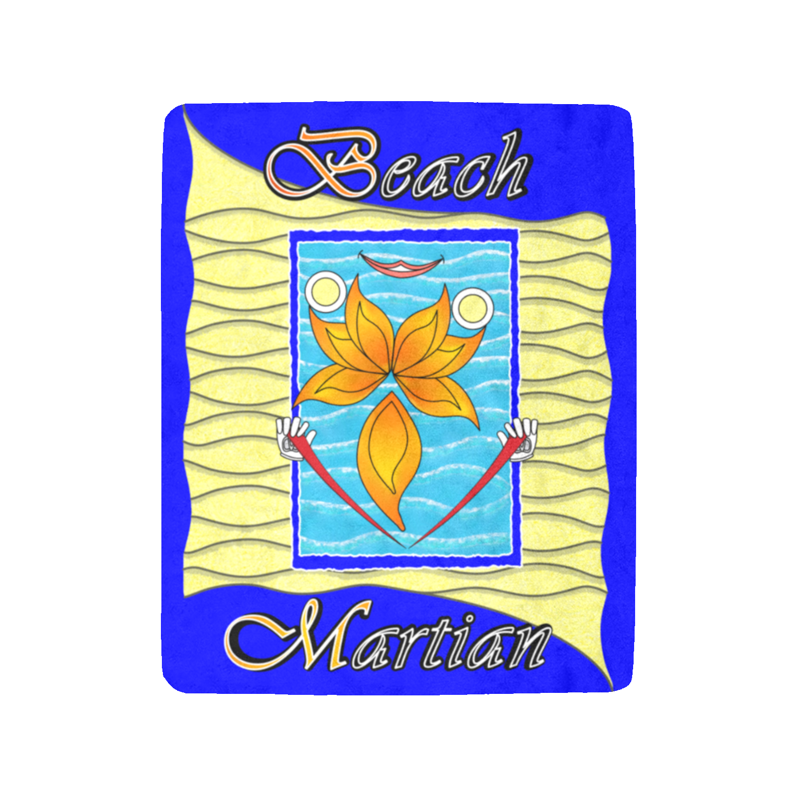 Micro Fleece Blanket 50x60 blue 000000255 Beach Martian (USA) - Image 4