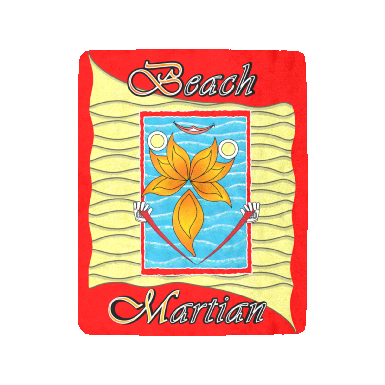 Micro Fleece Blanket 50x60 red 255000000 Beach Martian (USA) - Image 4