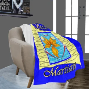 Micro Fleece Blanket 50x60 blue 000000255 Beach Martian (USA)