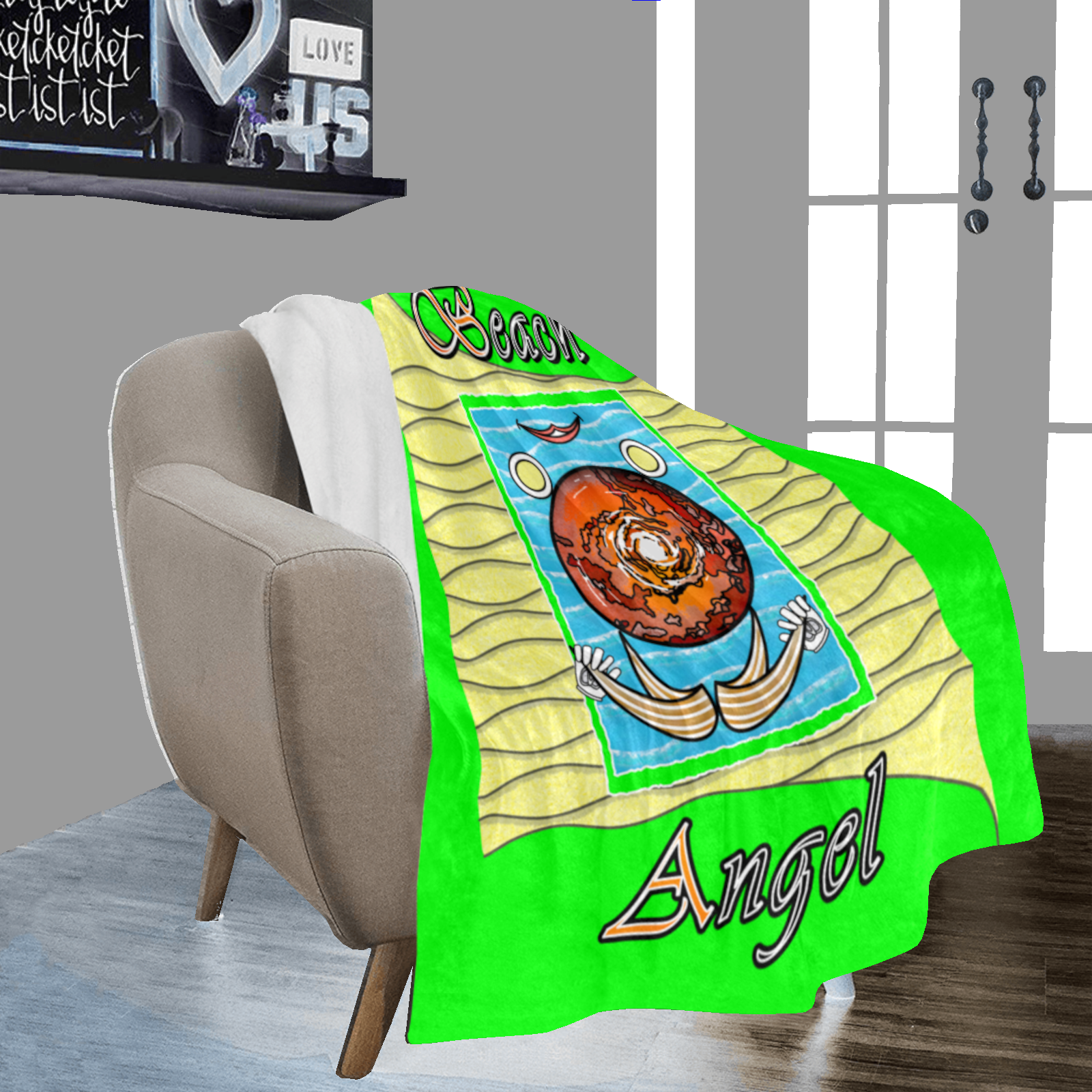 Micro Fleece Blanket 50x60 green 000255000 Beach Angel (USA) - Image 3