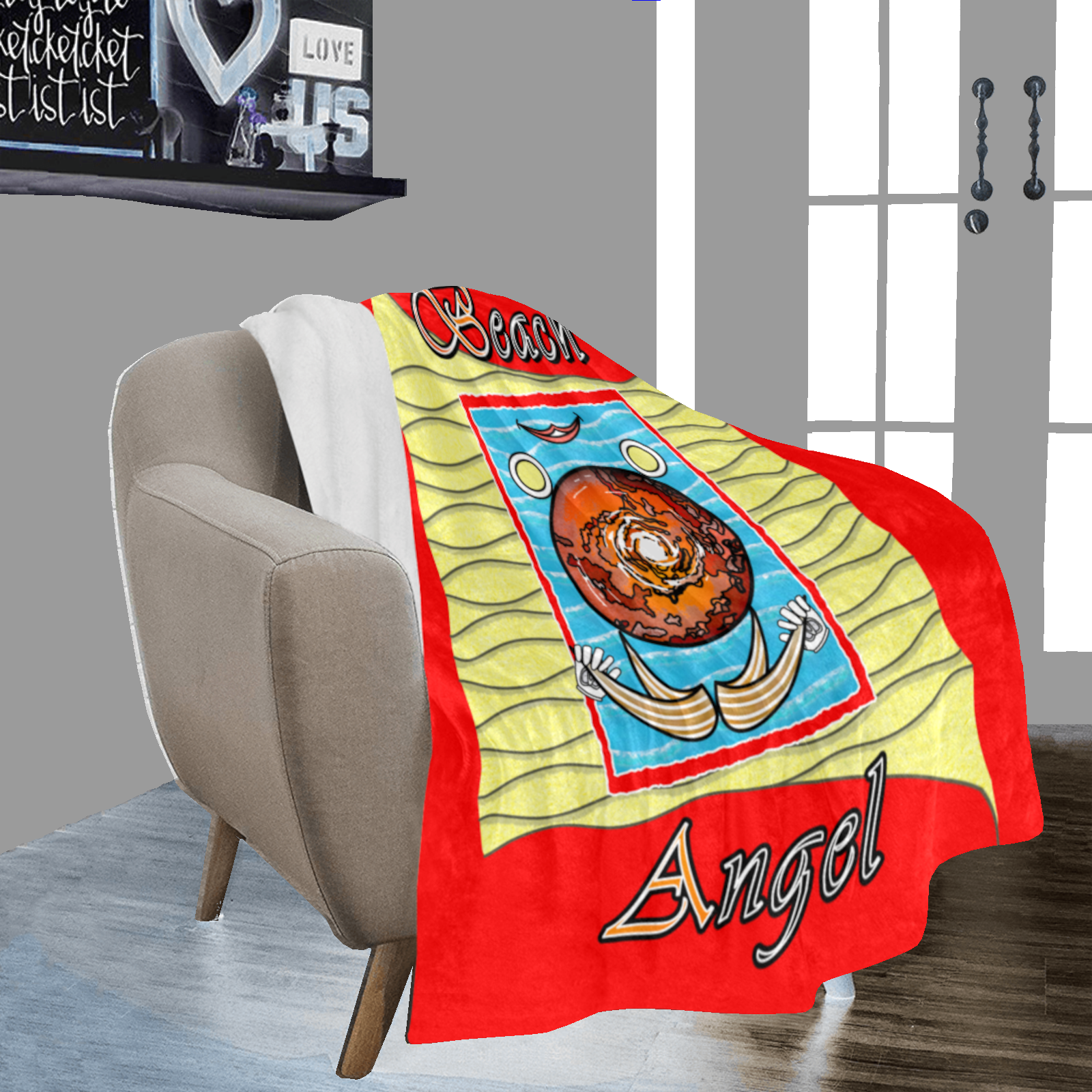 Micro Fleece Blanket 50x60 red 255000000 Beach Angel (USA) - Image 3