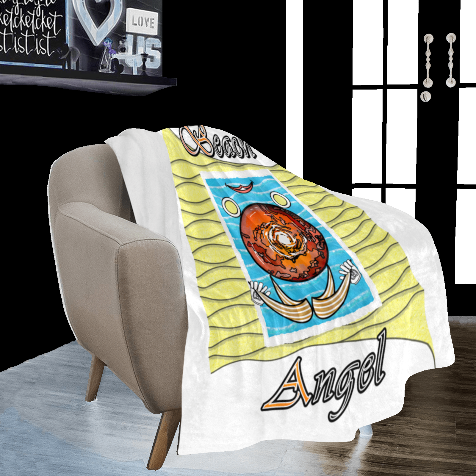 Micro Fleece Blanket 50x60 white 255255255 Beach Angel (USA) - Image 3