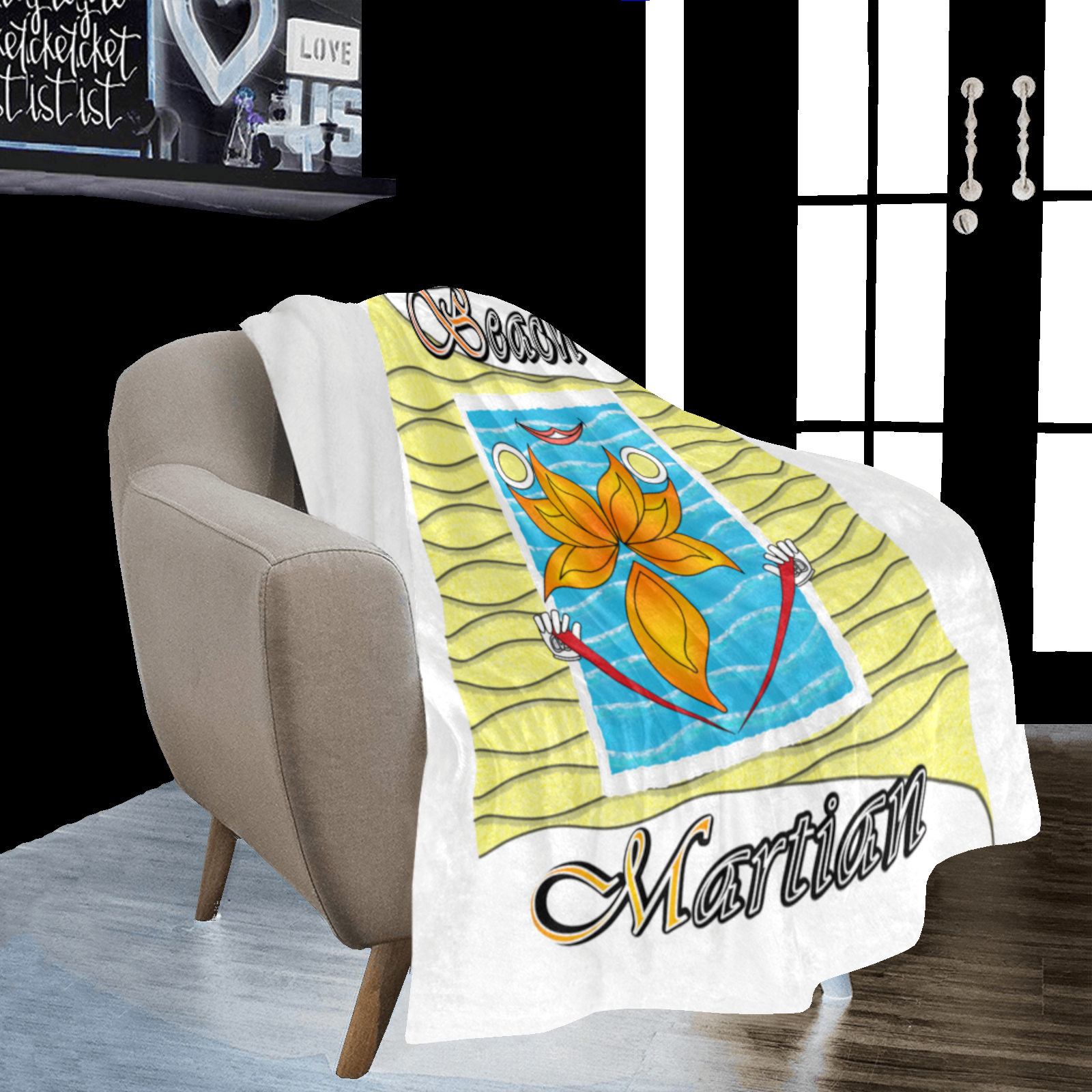 Micro Fleece Blanket 50x60 white 255255255 Beach Martian (USA) - Image 3