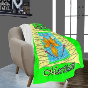 Micro Fleece Blanket 50x60 green 000255000 Beach Martian (USA)