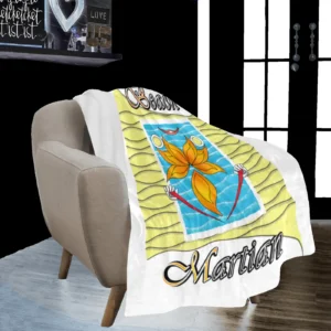 Micro Fleece Blanket 50x60 white 255255255 Beach Martian (USA)
