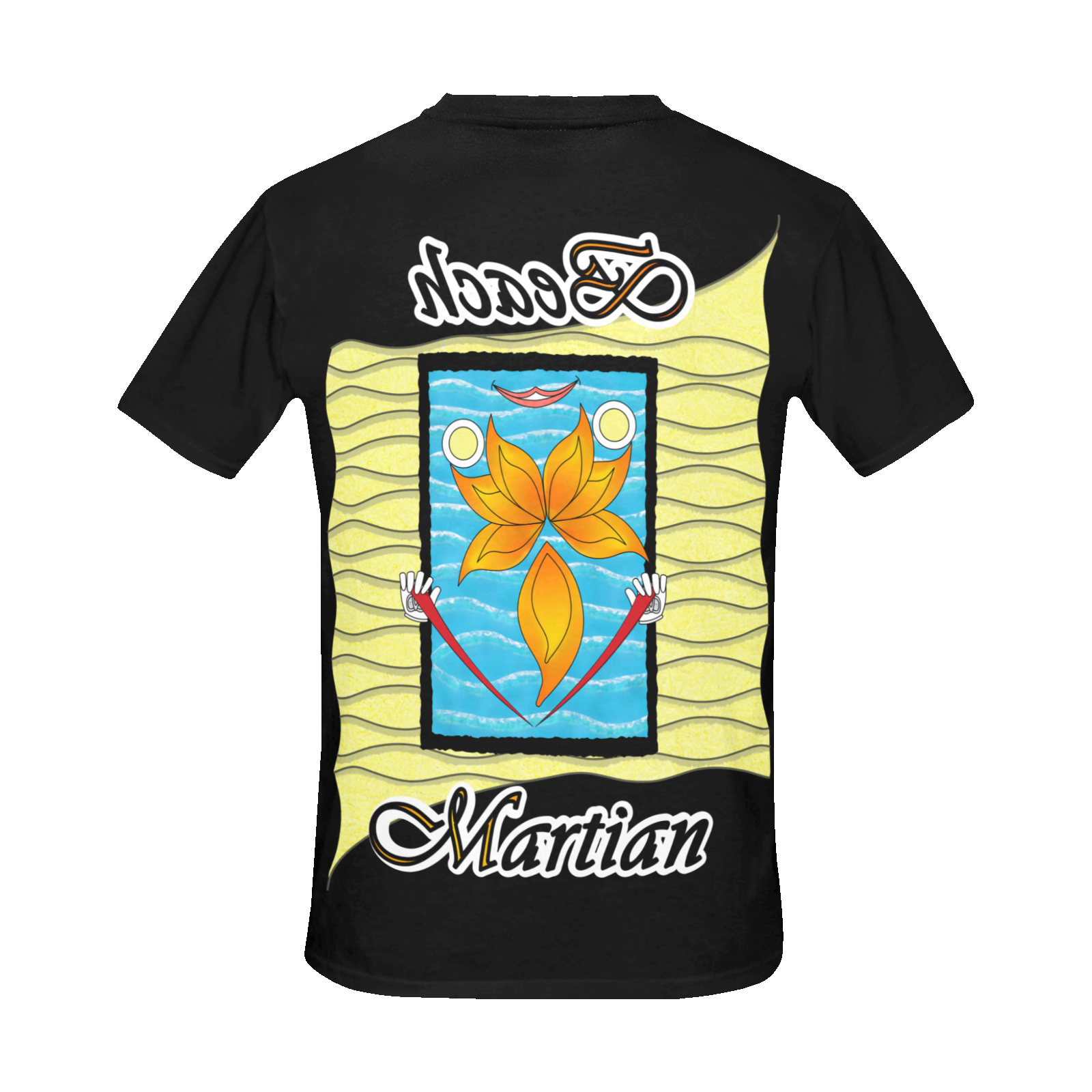 Men's Crew Neck T-Shirt black 000000000 Beach Martian (USA) - Image 4