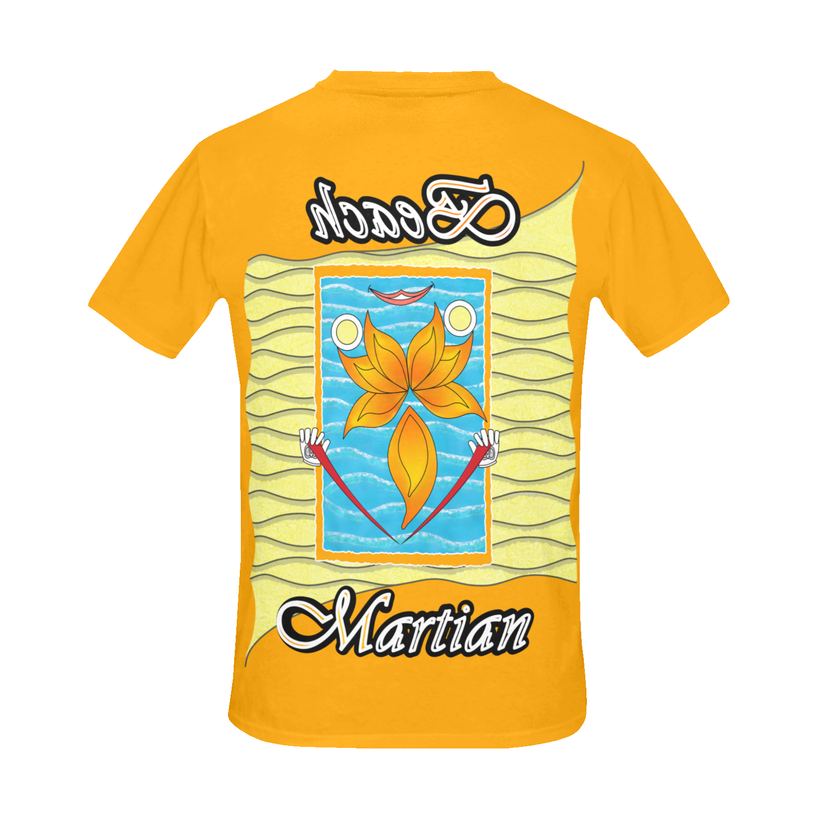Men's Crew Neck T-Shirt orange 255165000 Beach Martian (USA) - Image 4