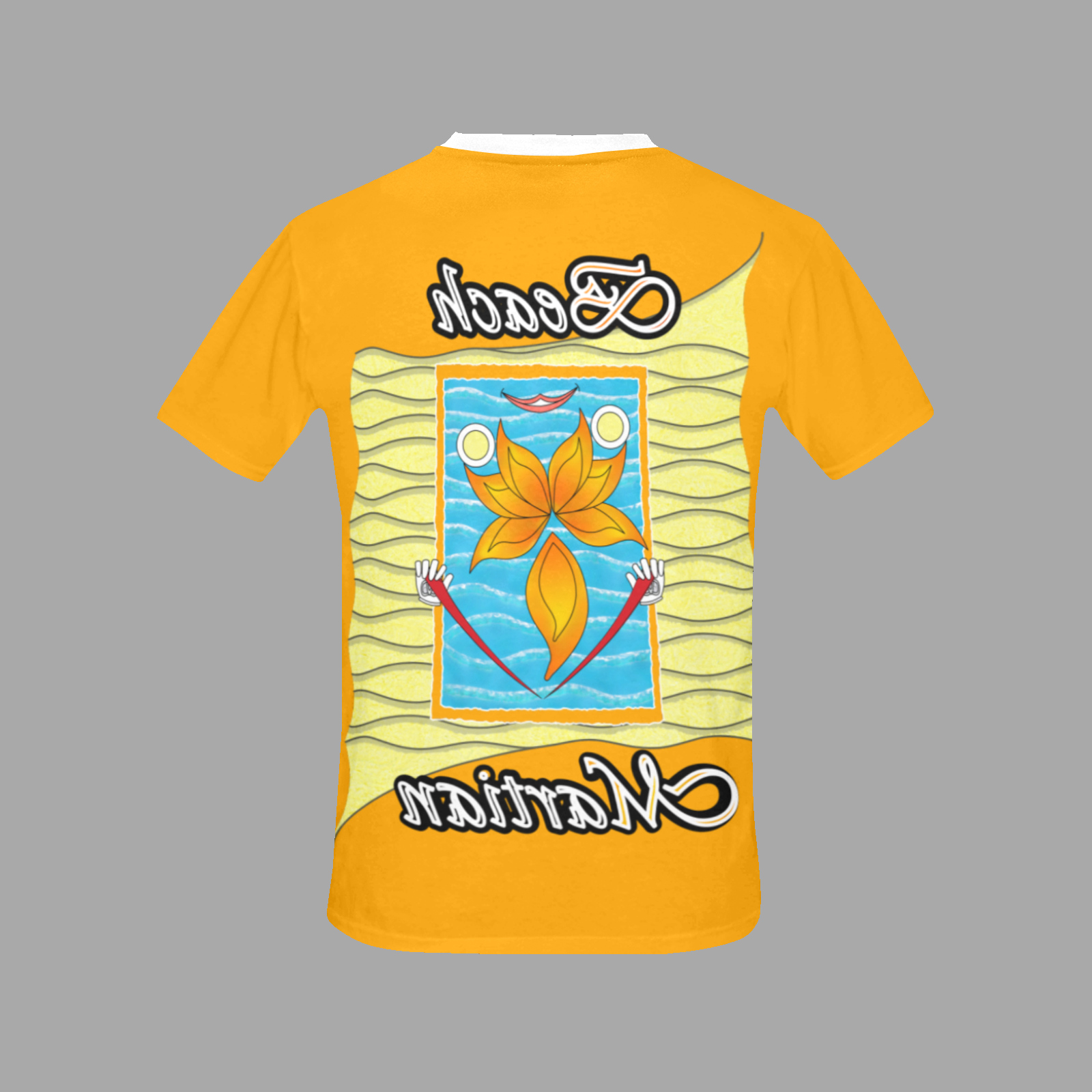 Men's Crew Neck T-Shirt orange 255165000 Beach Martian - Image 4