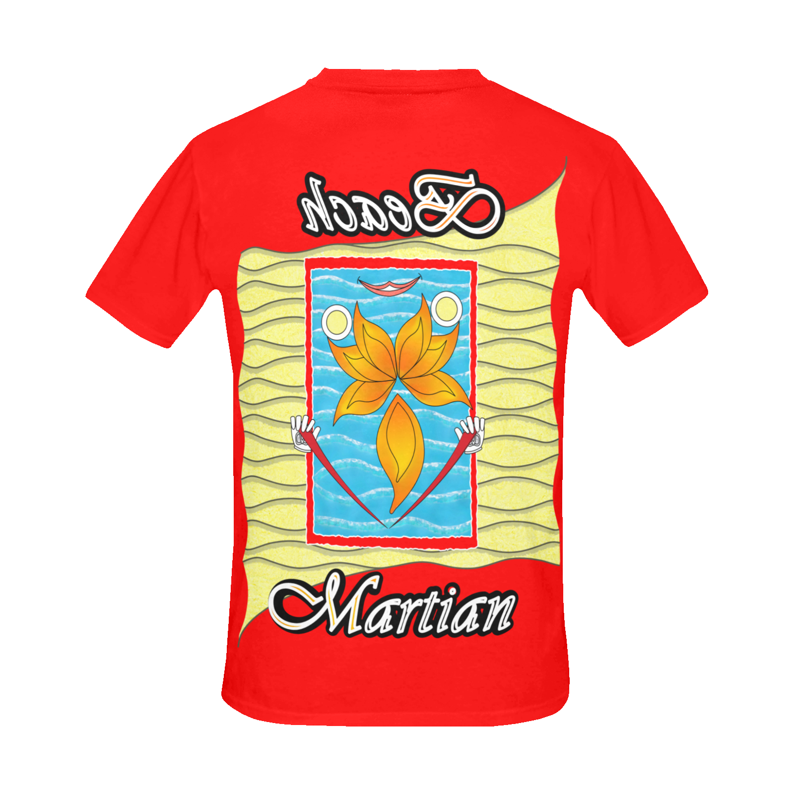 Men's Crew Neck T-Shirt red 255000000 Beach Martian (USA) - Image 4