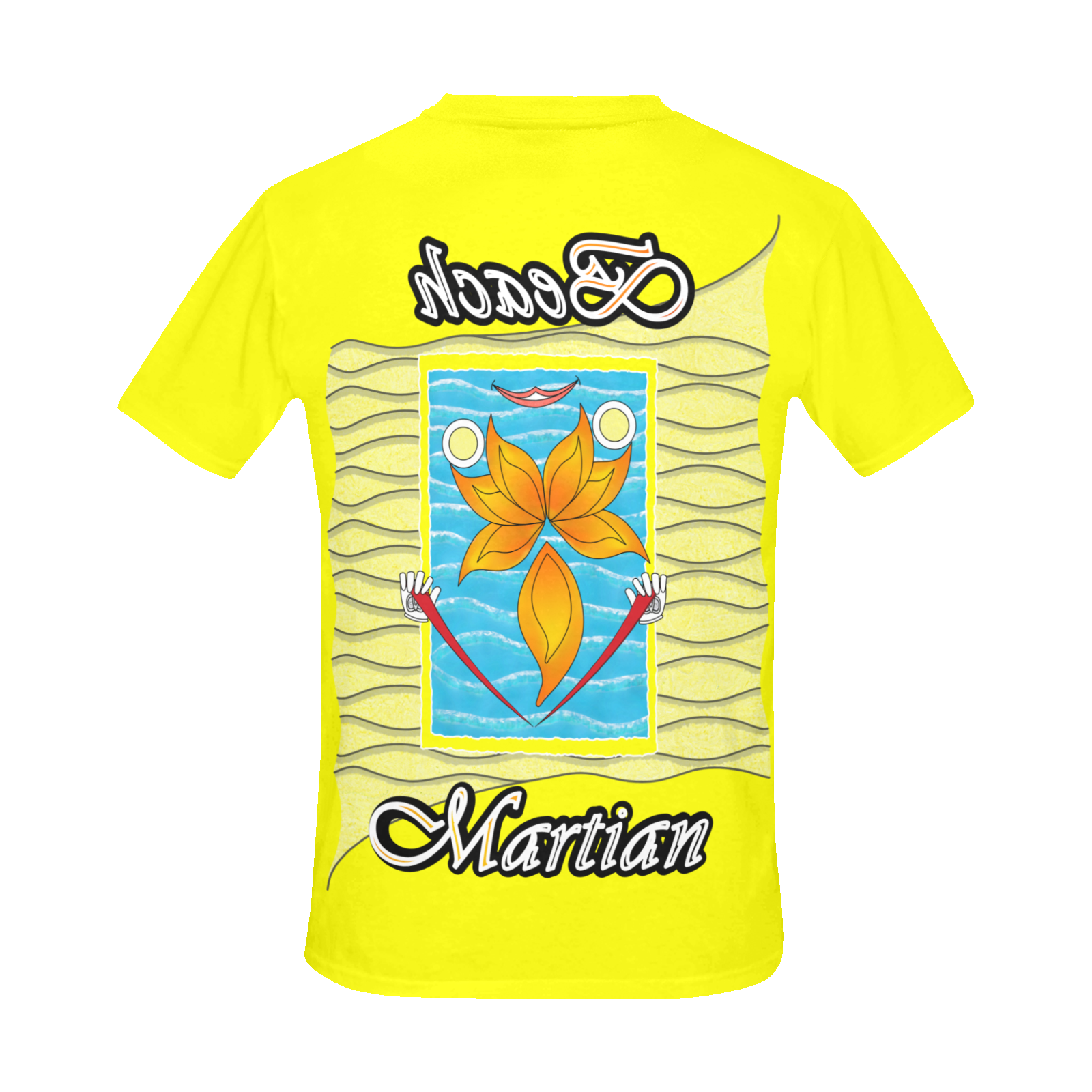 Men's Crew Neck T-Shirt yellow 255255000 Beach Martian (USA) - Image 4