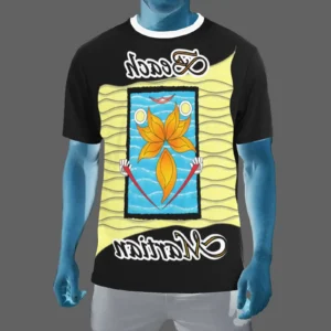 Men's Crew Neck T-Shirt black 000000000 Beach Martian