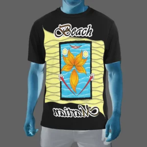 Men's Crew Neck T-Shirt black 000000000 Beach Martian (USA)