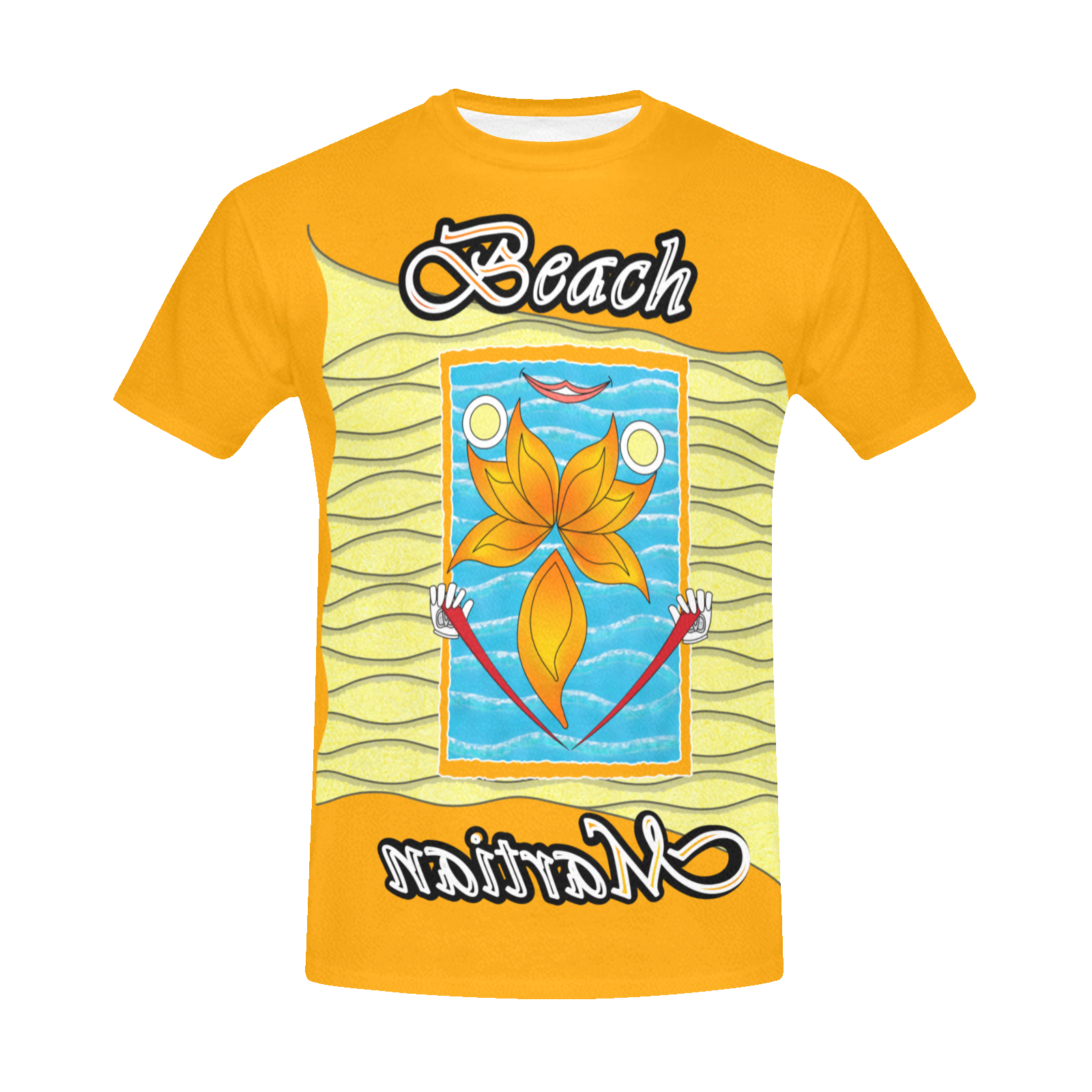 Men's Crew Neck T-Shirt orange 255165000 Beach Martian (USA) - Image 3