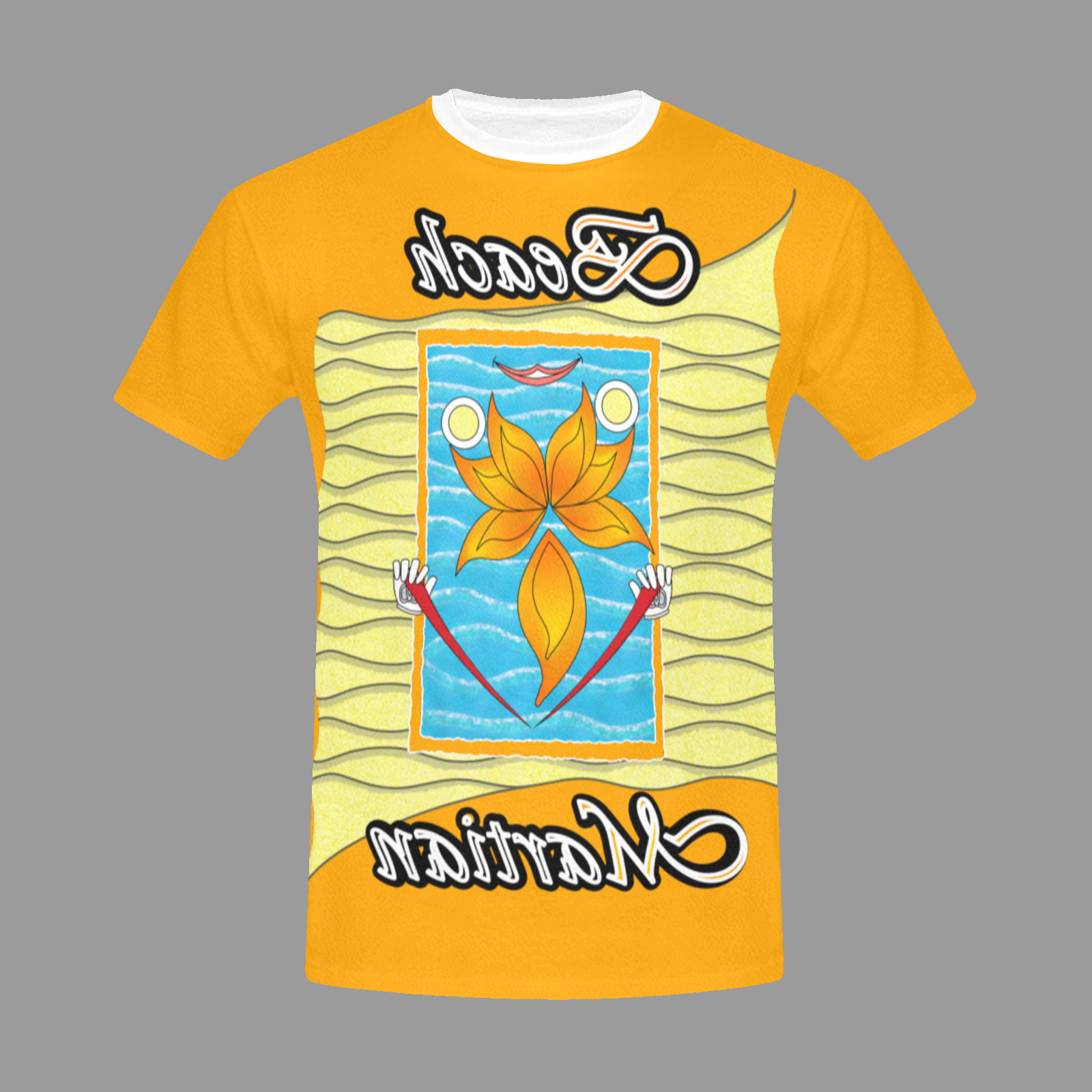 Men's Crew Neck T-Shirt orange 255165000 Beach Martian - Image 3