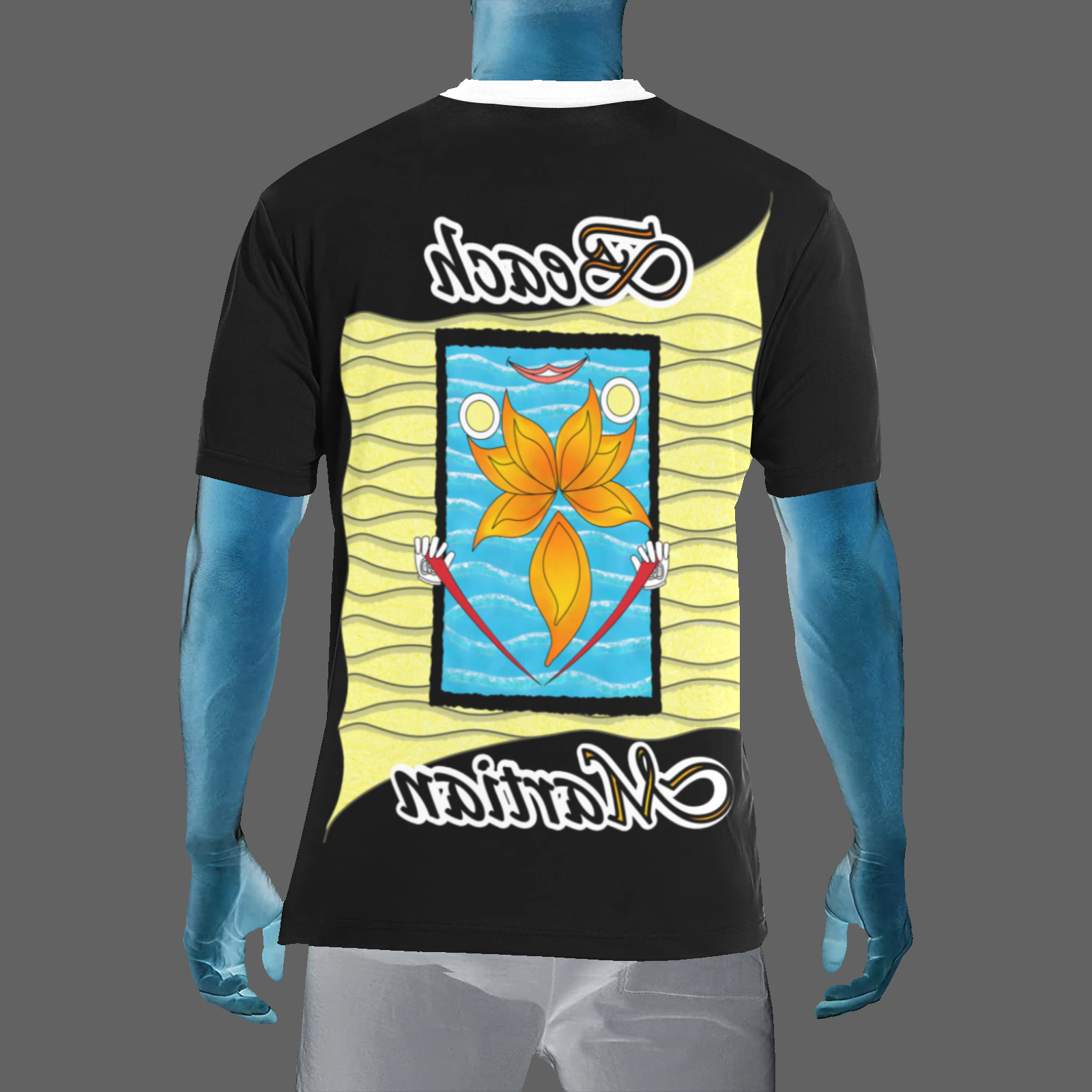 Men's Crew Neck T-Shirt black 000000000 Beach Martian - Image 2