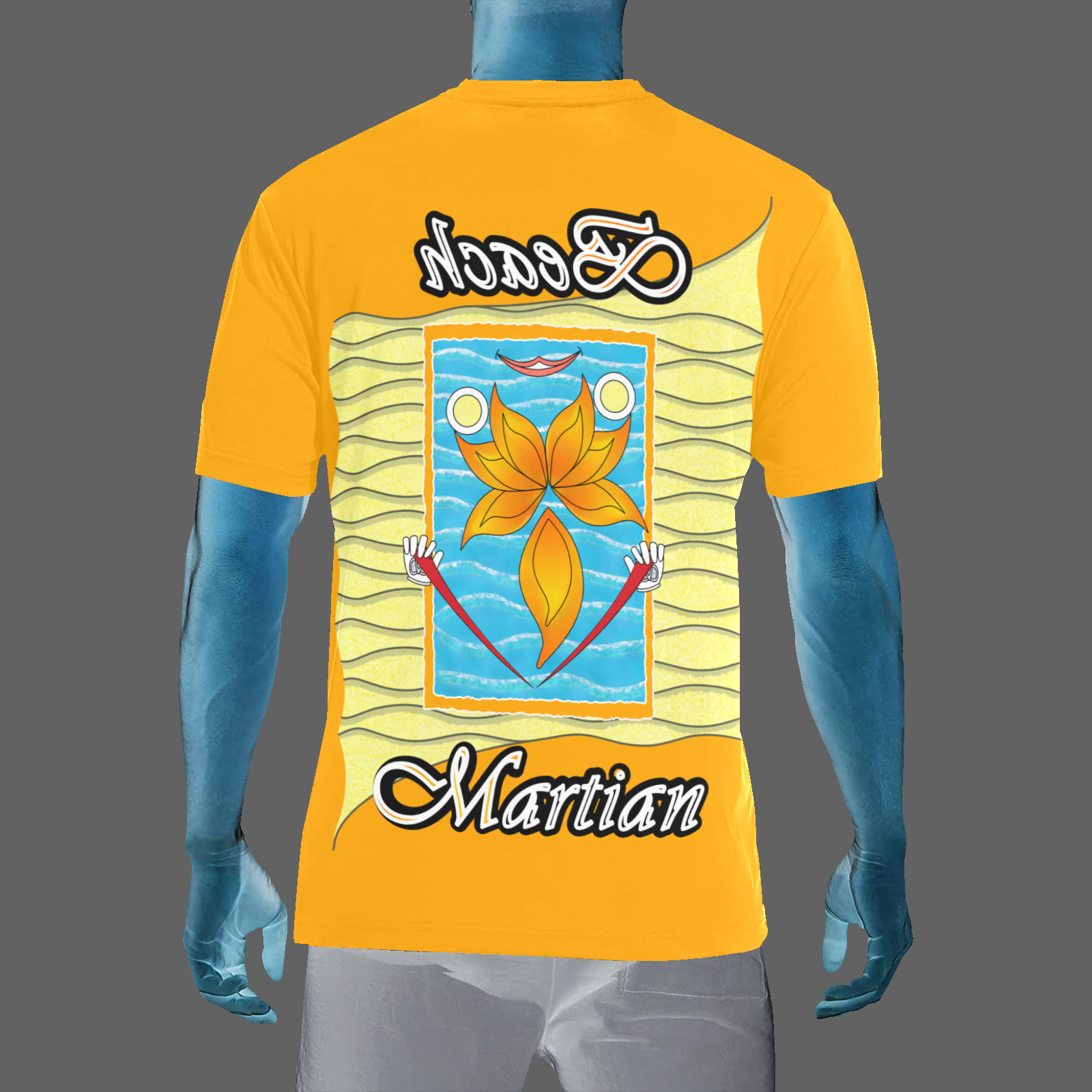 Men's Crew Neck T-Shirt orange 255165000 Beach Martian (USA) - Image 2