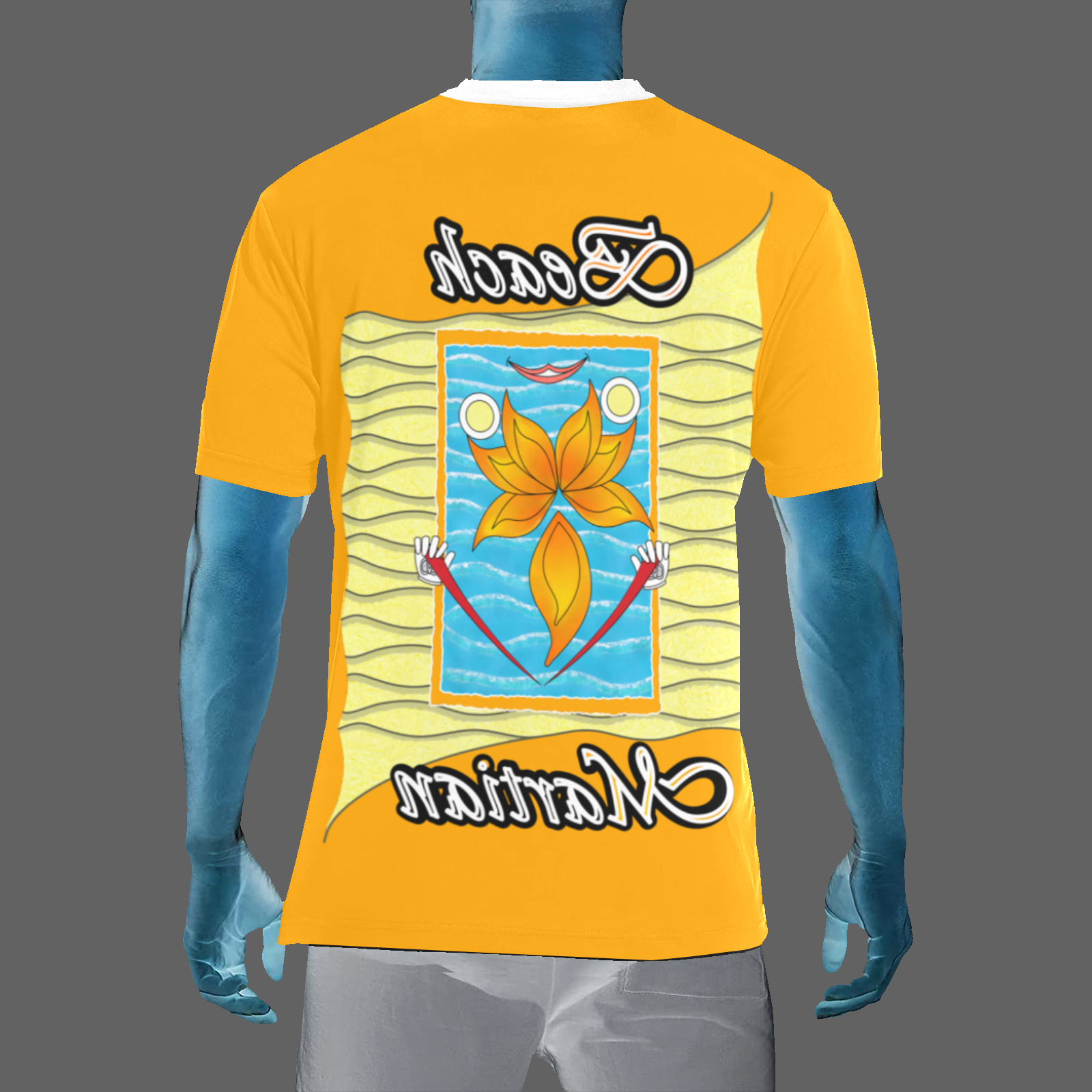 Men's Crew Neck T-Shirt orange 255165000 Beach Martian - Image 2