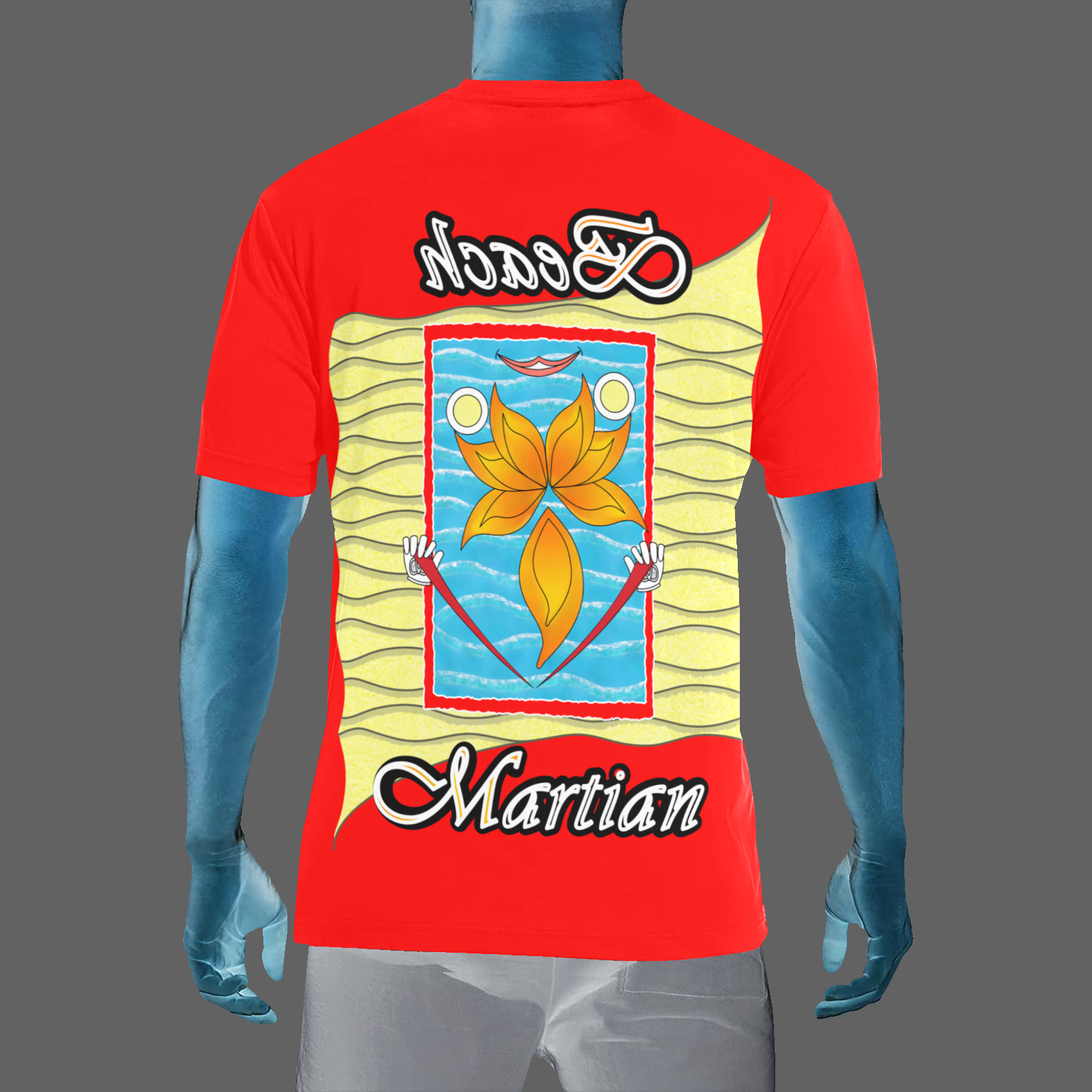 Men's Crew Neck T-Shirt red 255000000 Beach Martian (USA) - Image 2