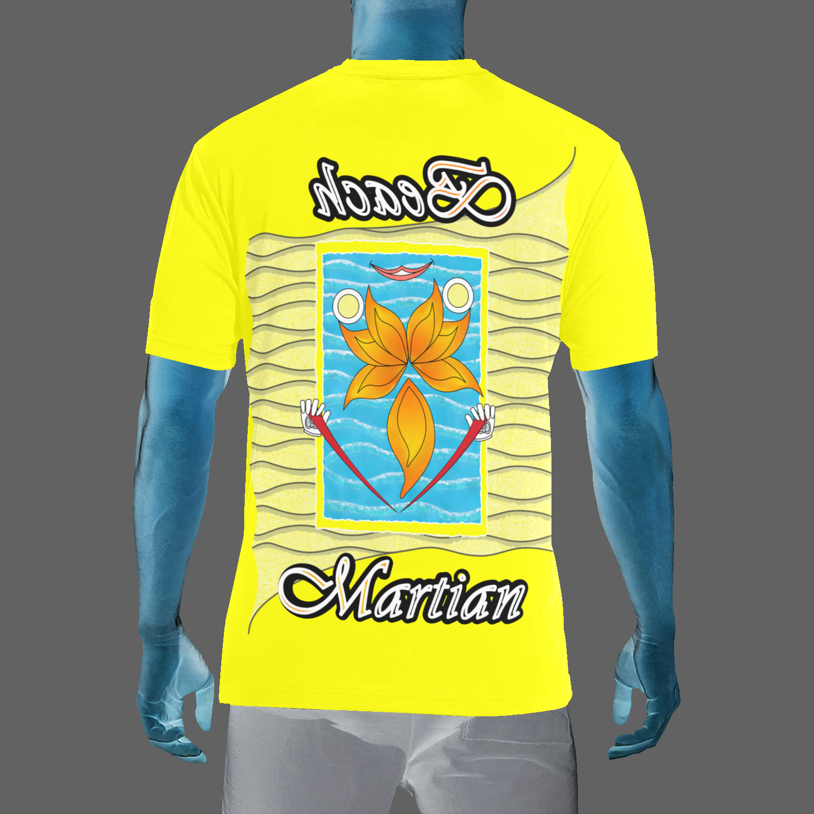 Men's Crew Neck T-Shirt yellow 255255000 Beach Martian (USA) - Image 2