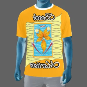 Men's Crew Neck T-Shirt orange 255165000 Beach Martian