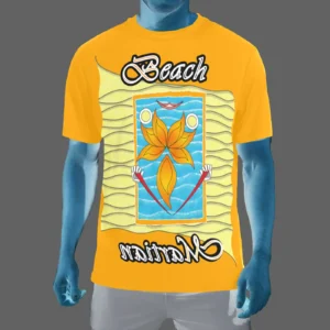 Men's Crew Neck T-Shirt orange 255165000 Beach Martian (USA)