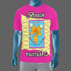 Men's Crew Neck T-Shirt pink 255020147 Beach Martian (USA)