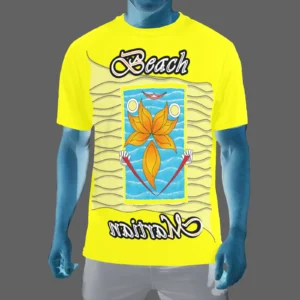 Men's Crew Neck T-Shirt yellow 255255000 Beach Martian (USA)