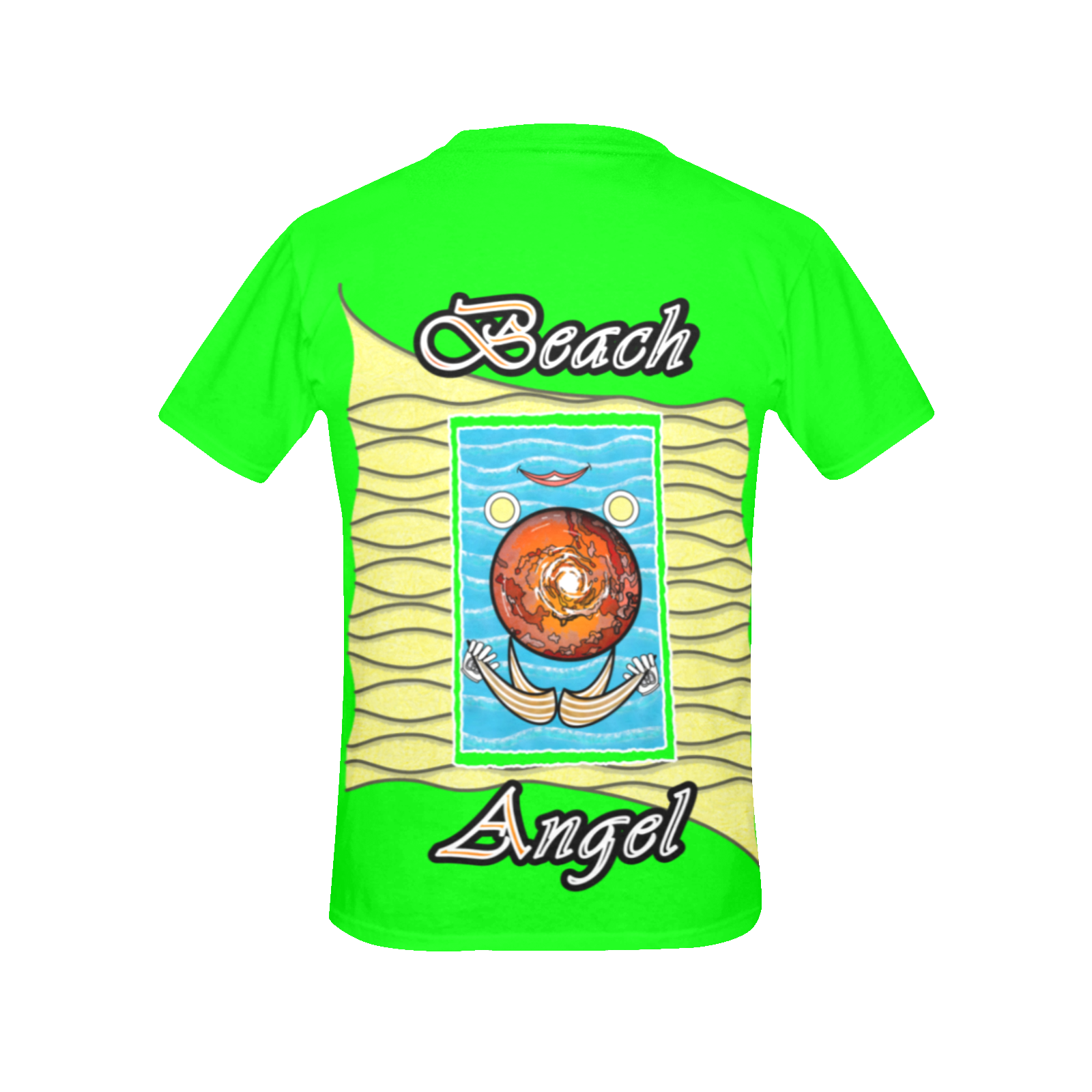 Women's Crew Neck T-Shirt green 000255000 Beach Angel - Image 4