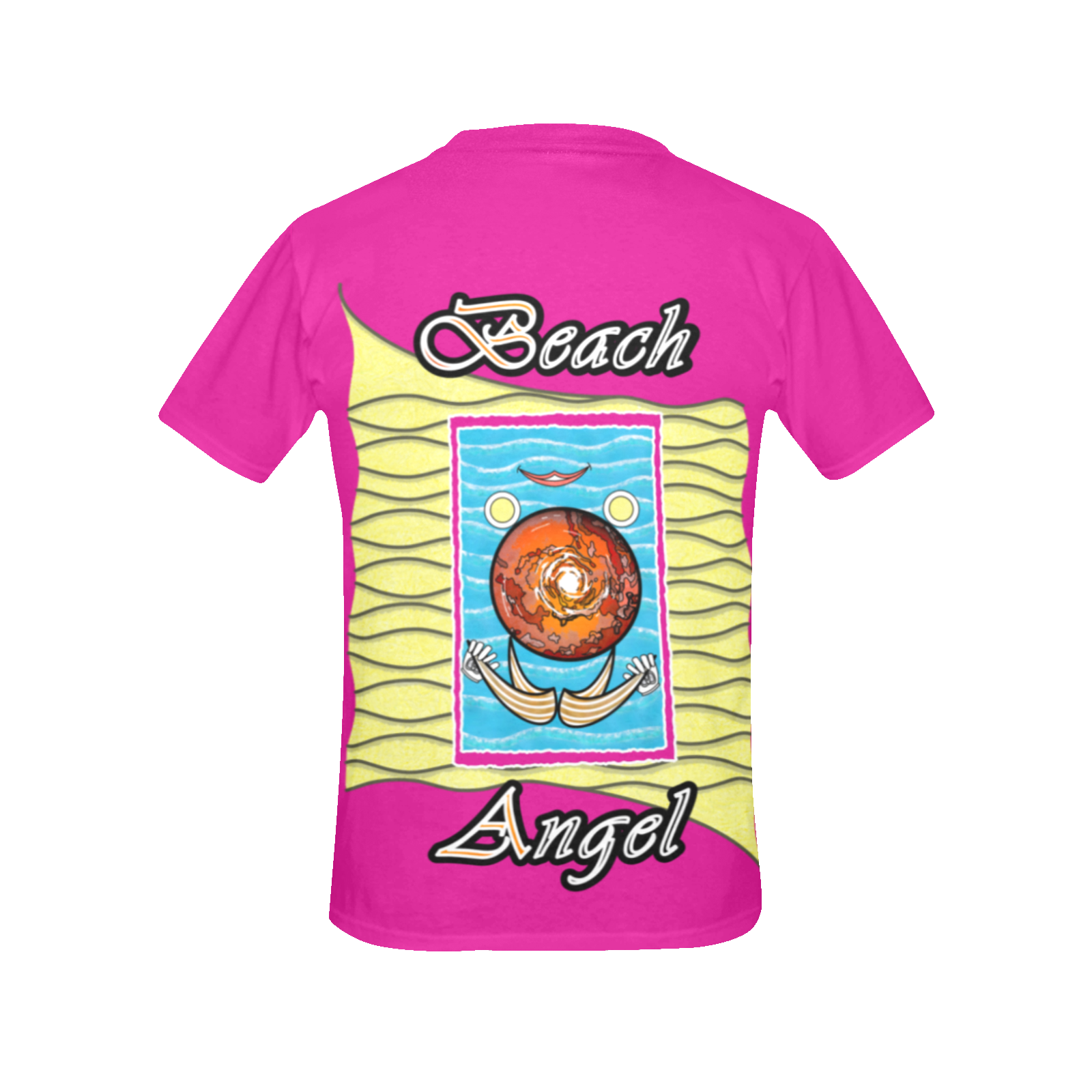 Women's Crew Neck T-Shirt pink 255020147 Beach Angel - Image 4