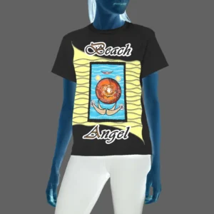 Women's Crew Neck T-Shirt black 000000000 Beach Angel