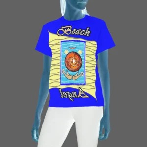 Women's Crew Neck T-Shirt blue 000000255 Beach Angel (USA)