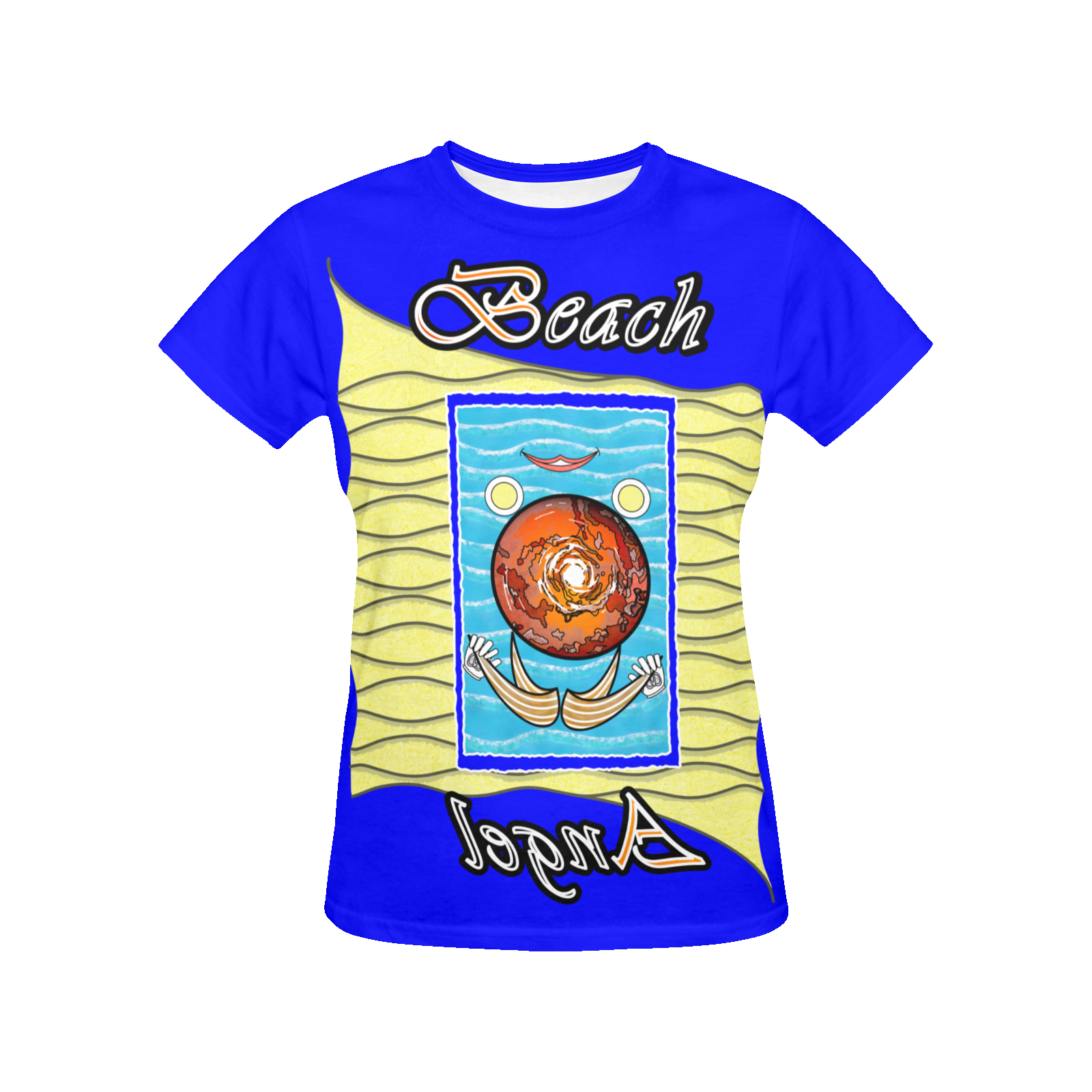 Women's Crew Neck T-Shirt blue 000000255 Beach Angel (USA) - Image 3