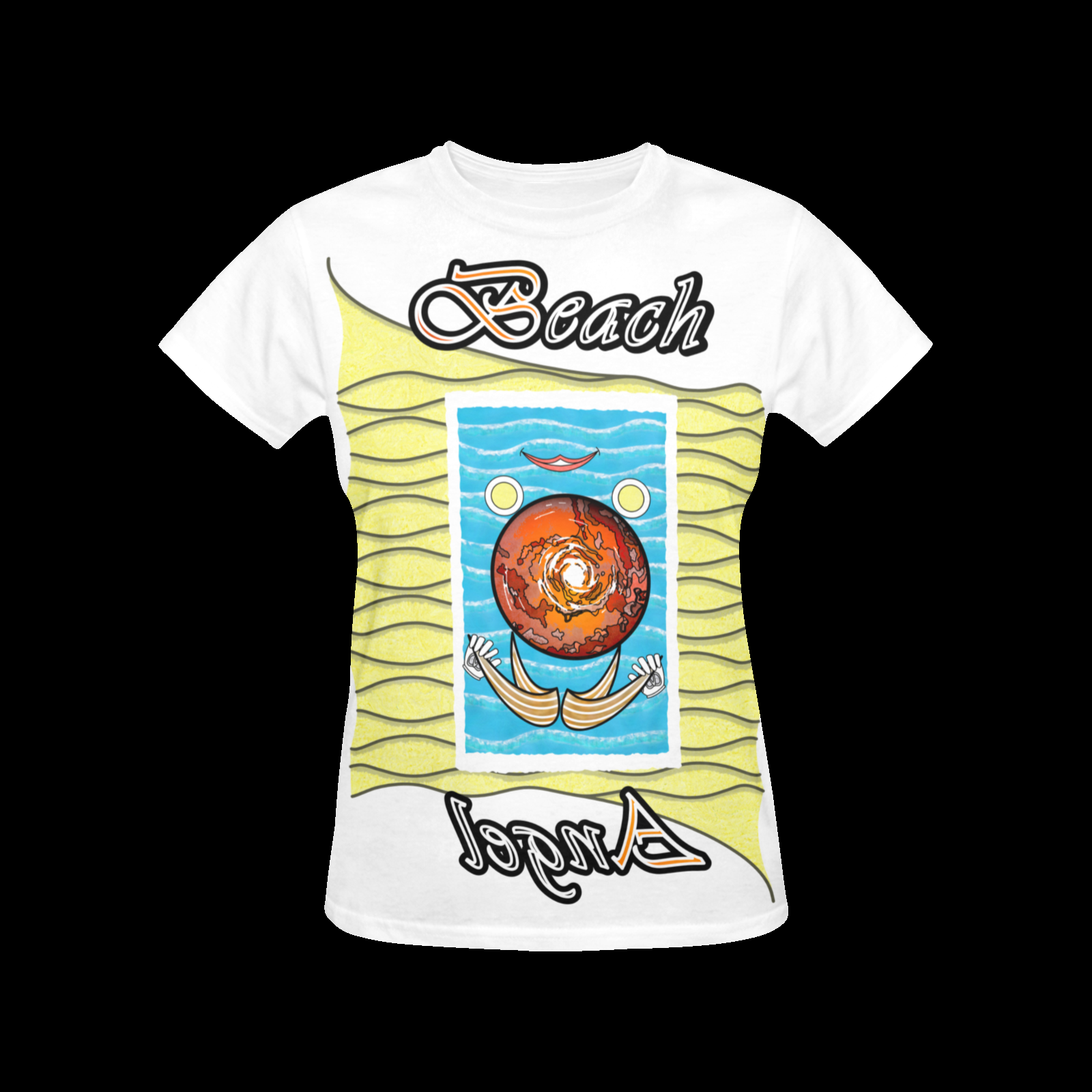 Women's Crew Neck T-Shirt white 255255255 Beach Angel (USA) - Image 3