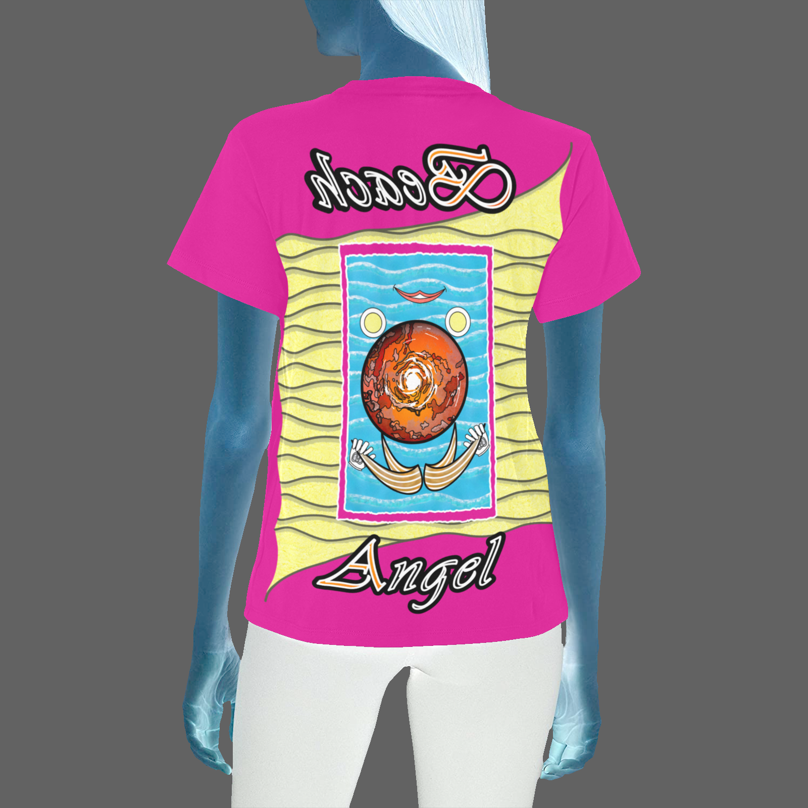 Women's Crew Neck T-Shirt pink 255020147 Beach Angel (USA) - Image 2