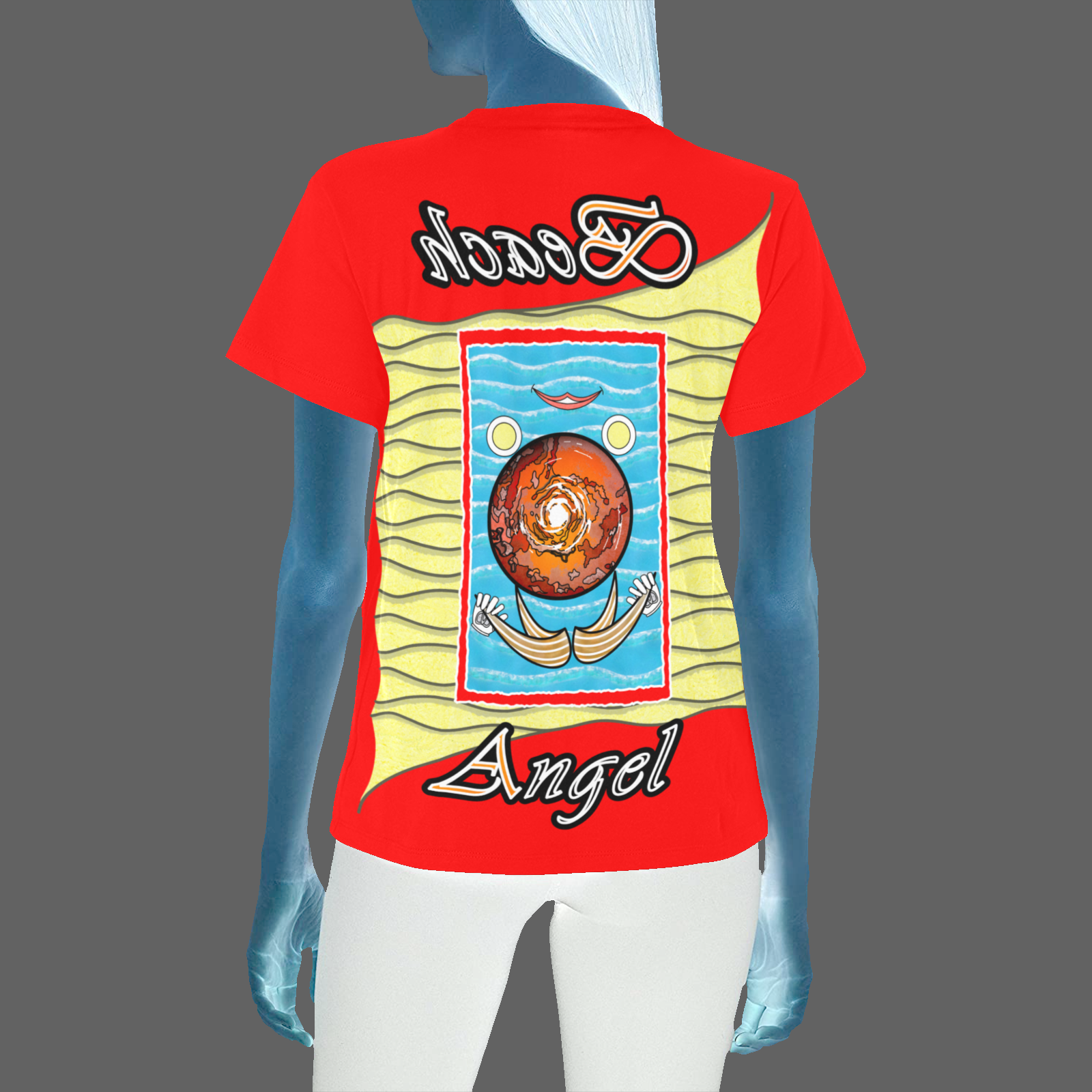 Women's Crew Neck T-Shirt red 255000000 Beach Angel (USA) - Image 2