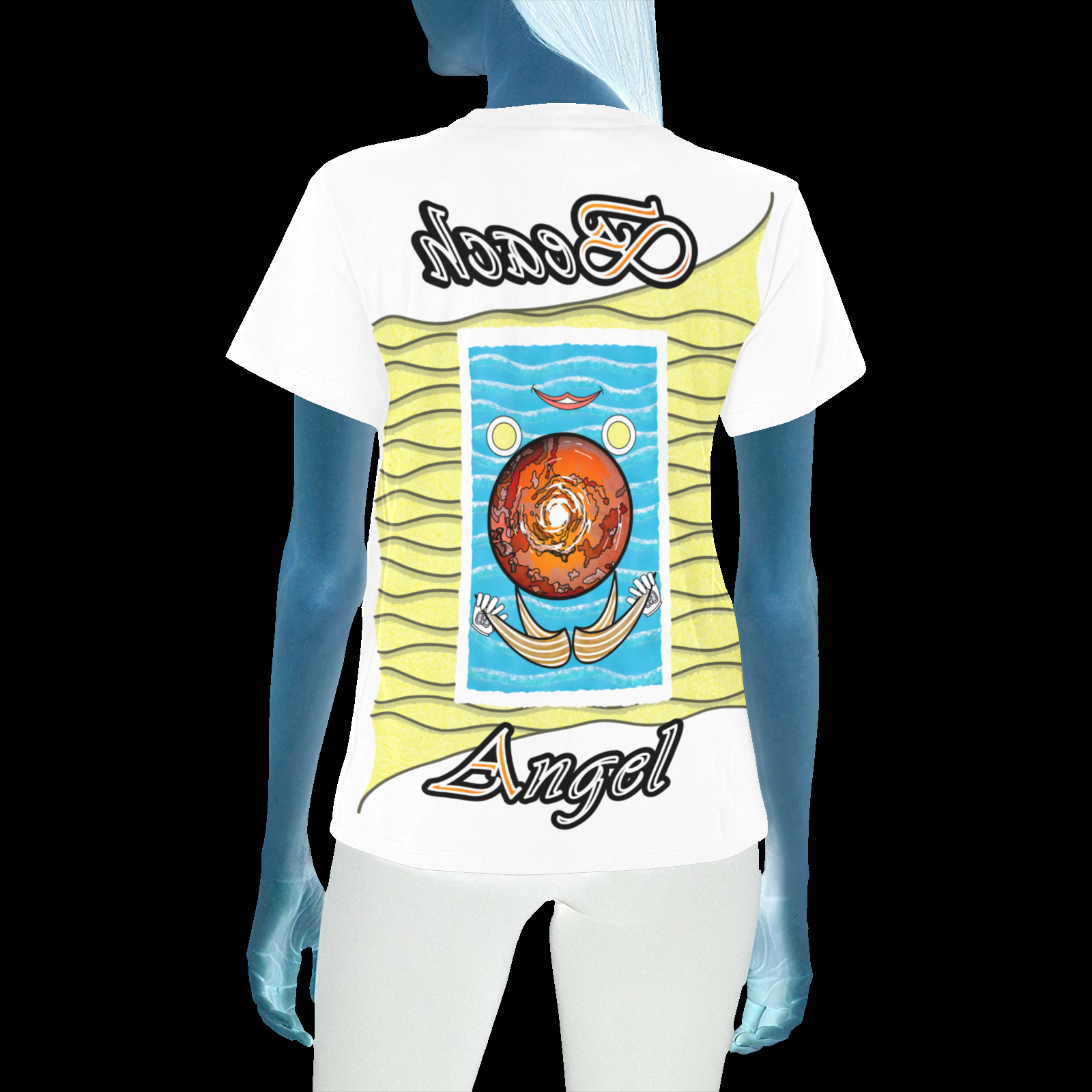 Women's Crew Neck T-Shirt white 255255255 Beach Angel (USA) - Image 2