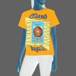 Women's Crew Neck T-Shirt orange 255165000 Beach Angel (USA)