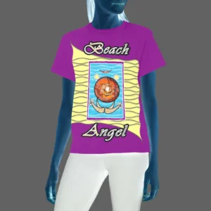 Women's Crew Neck T-Shirt purple 128000128 Beach Angel