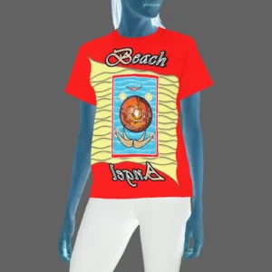 Women's Crew Neck T-Shirt red 255000000 Beach Angel (USA)