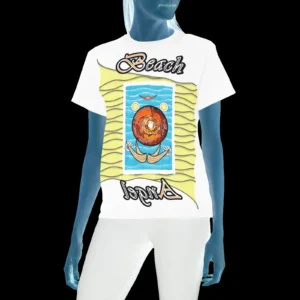 Women's Crew Neck T-Shirt white 255255255 Beach Angel (USA)