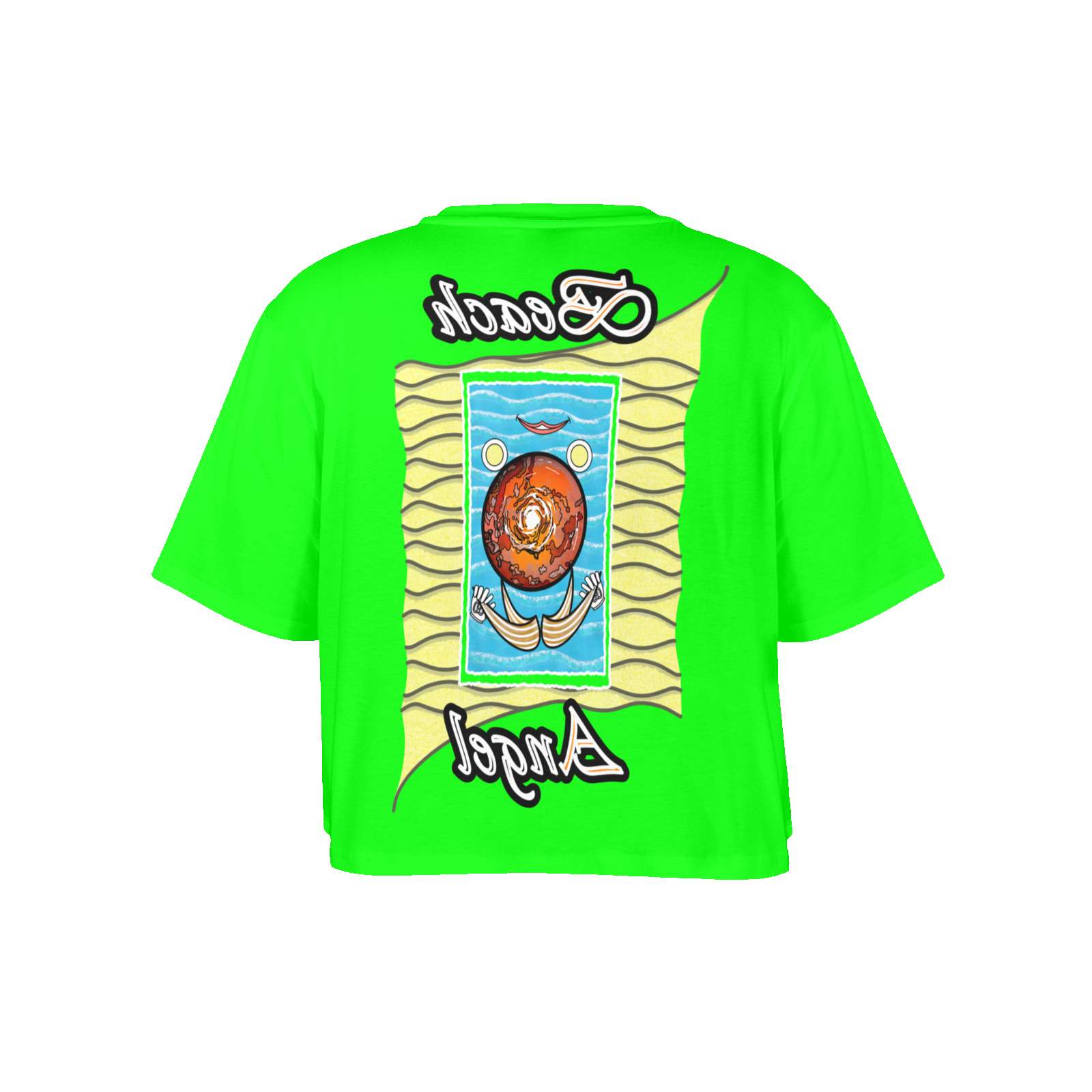 Women's Cropped T-shirt green 000255000 Beach Angel - Image 4