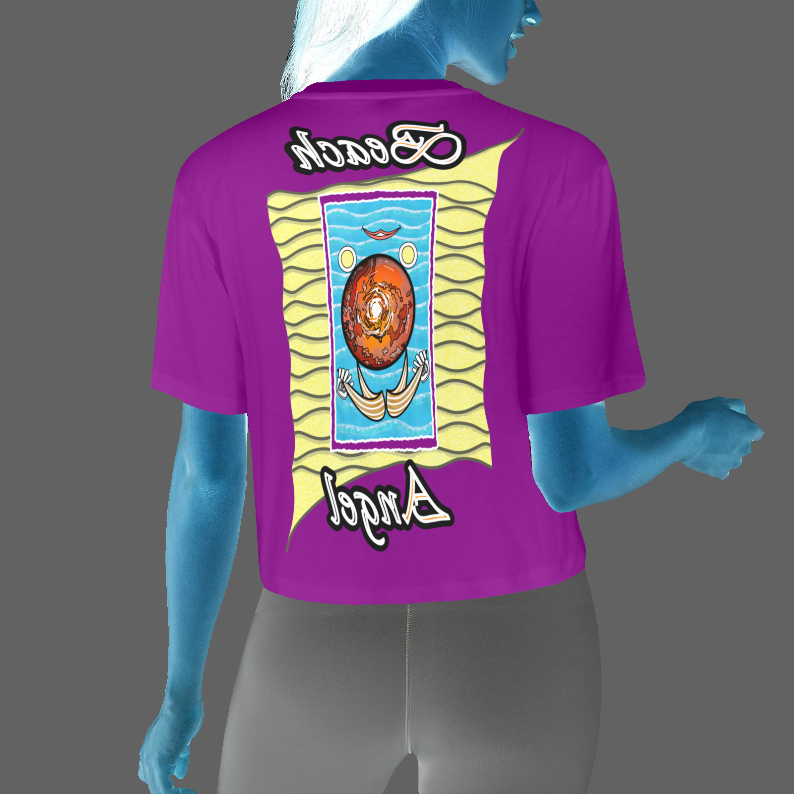 Women's Cropped T-shirt purple 128000128 Beach Angel - Image 2